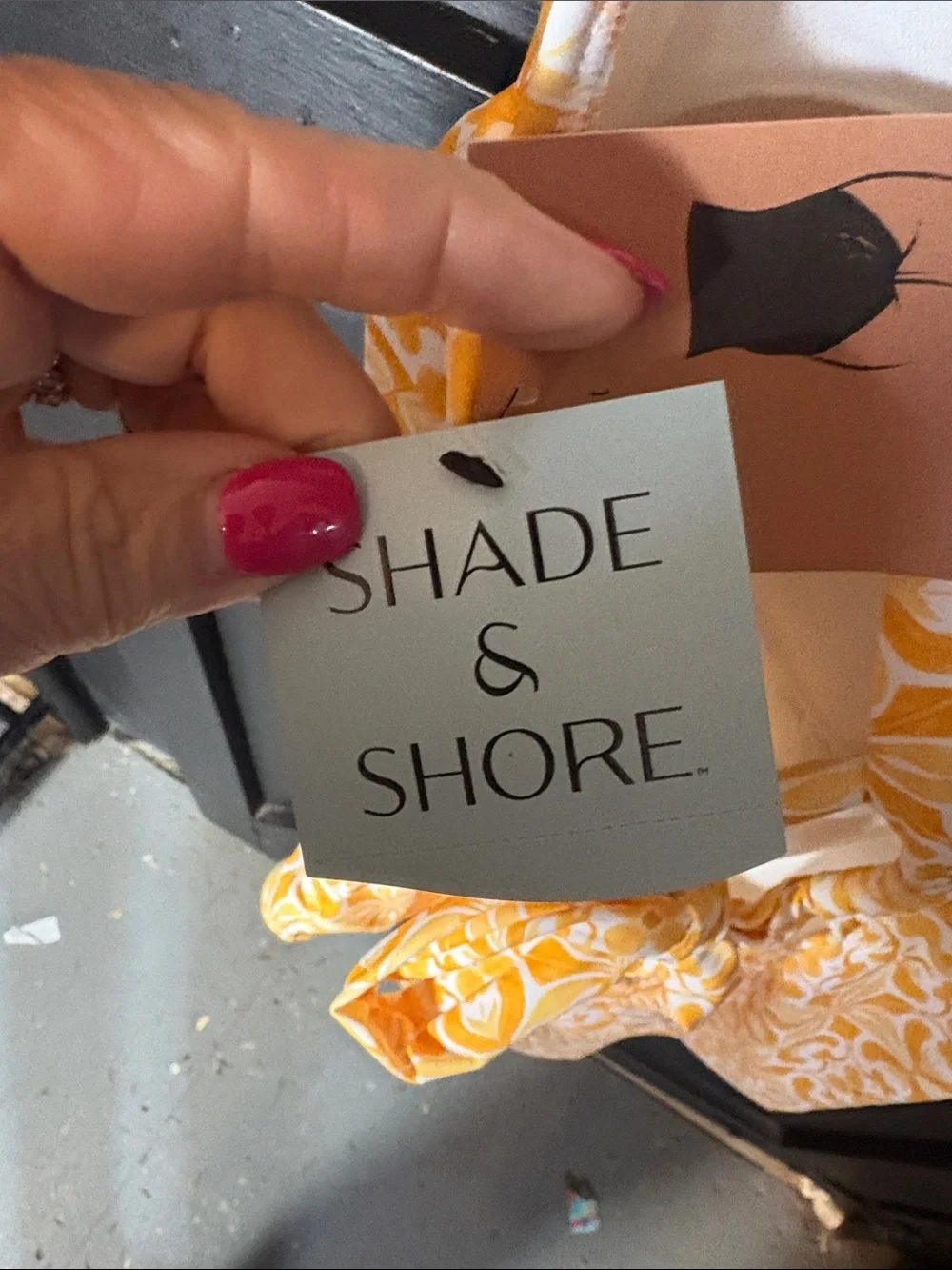 Shade & Shore Yellow Tile-Print Scoop One-Piece Swimsuit